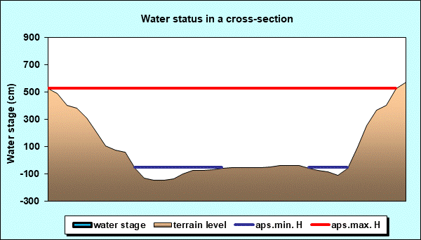 Water status in a cross - section