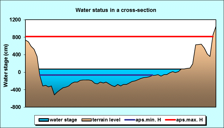 Water status in a cross - section