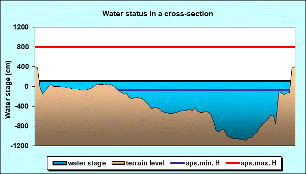 Water status in a cross - section