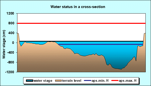 Water status in a cross - section