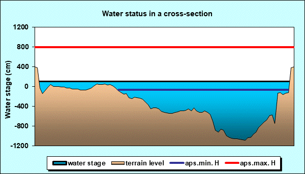 Water status in a cross - section