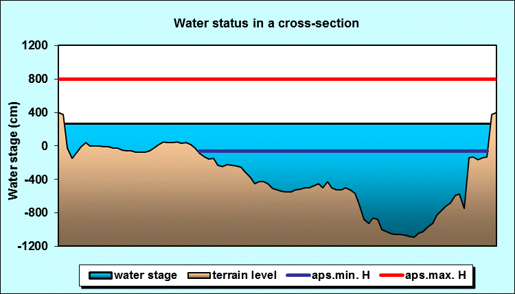 Water status in a cross - section