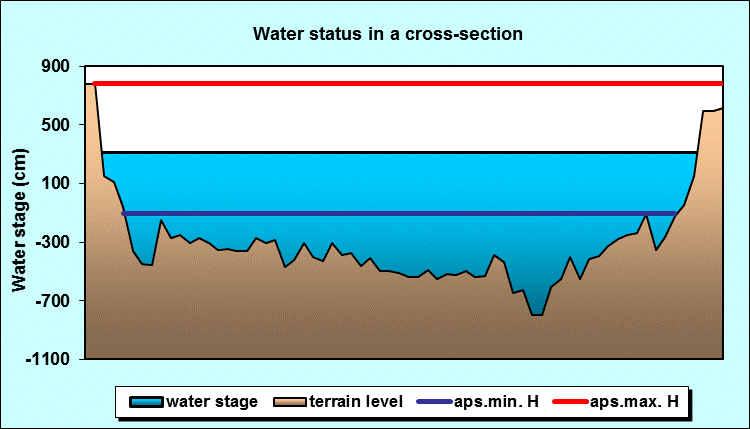 Water status in a cross - section