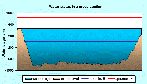 Water status in a cross - section