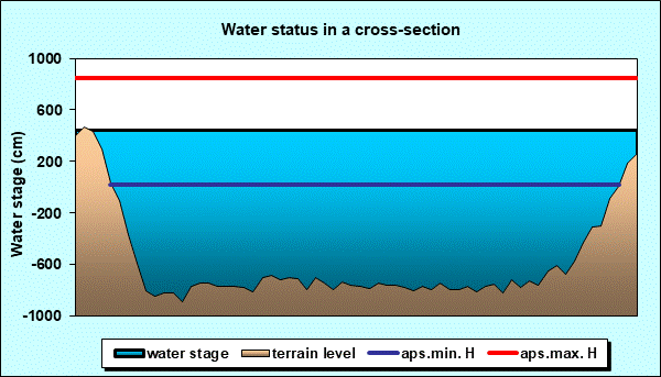 Water status in a cross - section