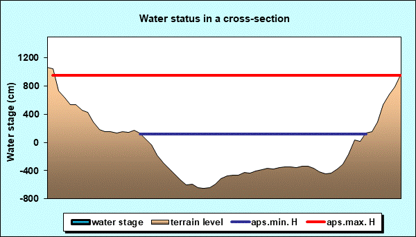 Water status in a cross - section