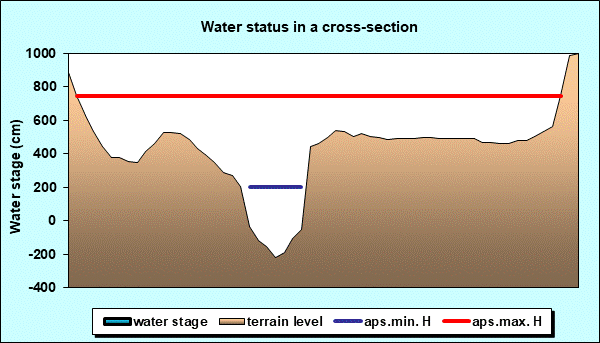 Water status in a cross - section