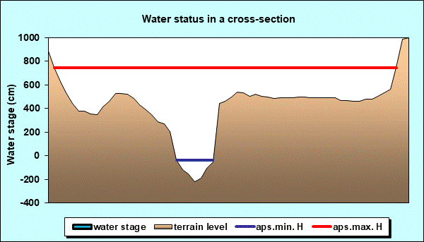 Water status in a cross - section