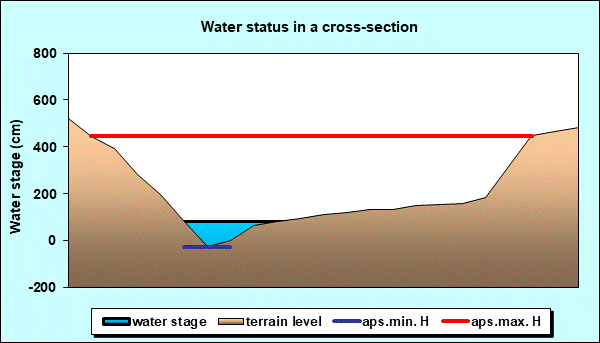 Water status in a cross - section