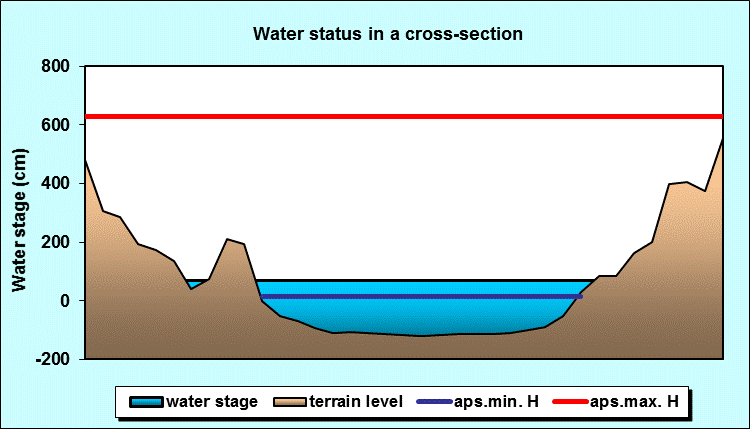 Water status in a cross - section