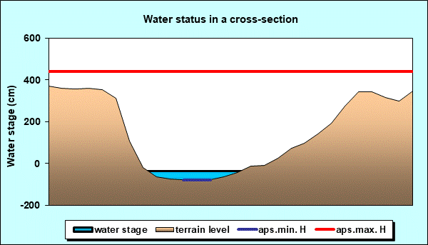 Water status in a cross - section