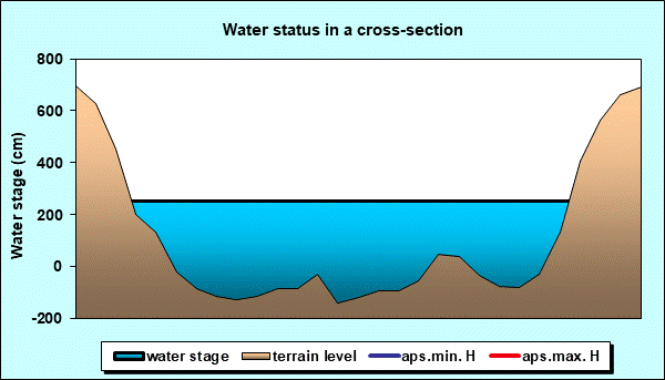 Water status in a cross - section