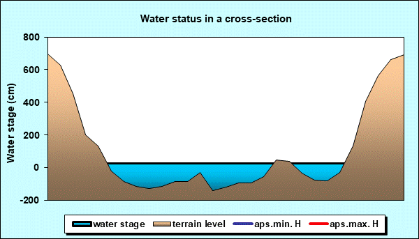 Water status in a cross - section