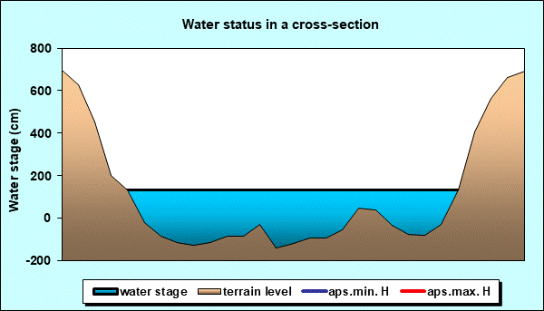 Water status in a cross - section