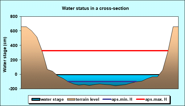 Water status in a cross - section
