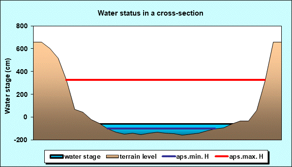 Water status in a cross - section