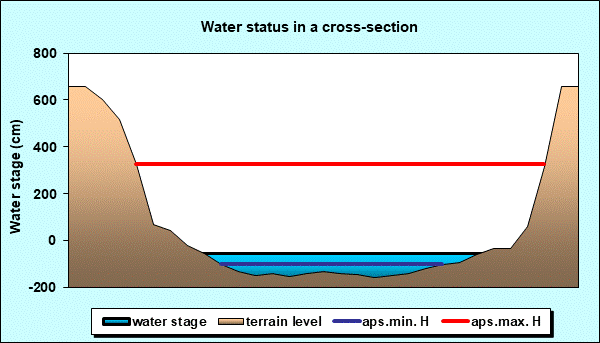 Water status in a cross - section