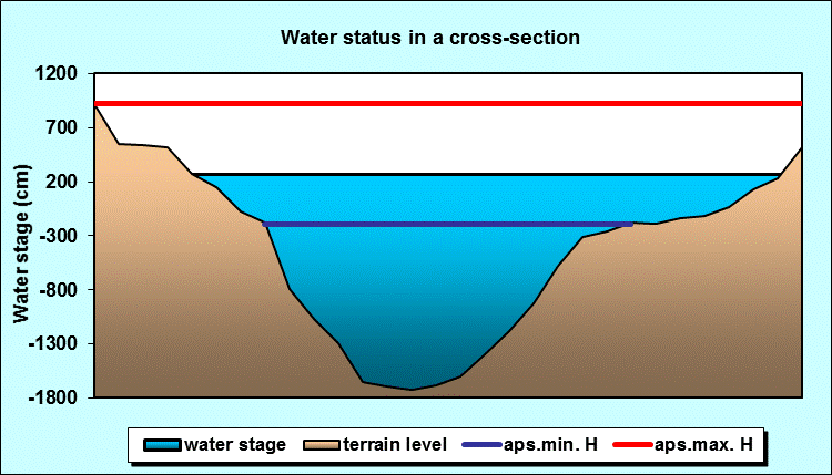 Water status in a cross - section