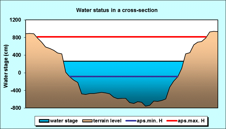 Water status in a cross - section