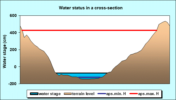 Water status in a cross - section