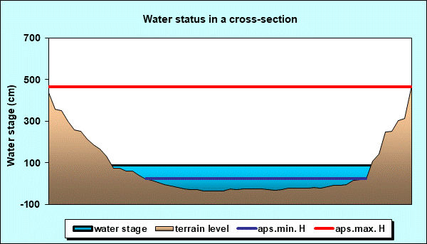 Water status in a cross - section