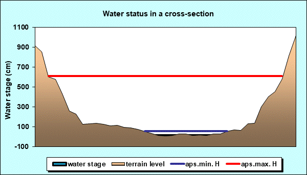 Water status in a cross - section