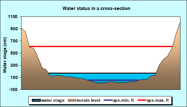 Water status in a cross - section