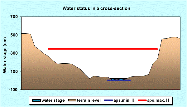 Water status in a cross - section