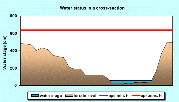 Water status in a cross - section