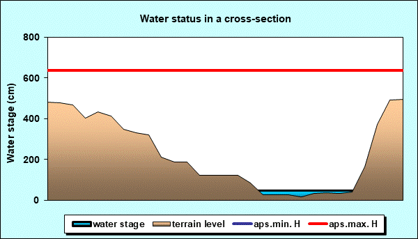 Water status in a cross - section