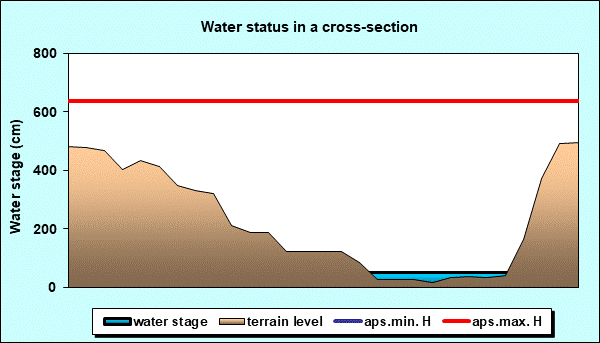 Water status in a cross - section