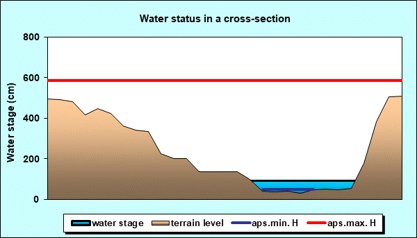 Water status in a cross - section