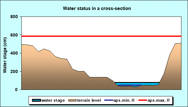 Water status in a cross - section
