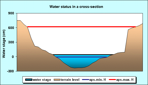 Water status in a cross - section