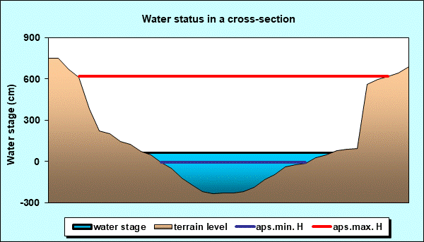 Water status in a cross - section