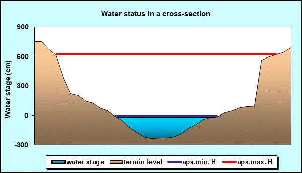Water status in a cross - section