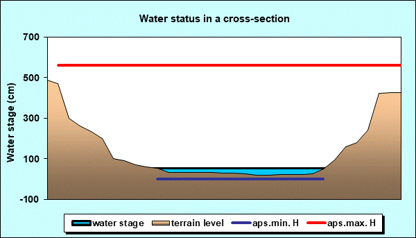 Water status in a cross - section