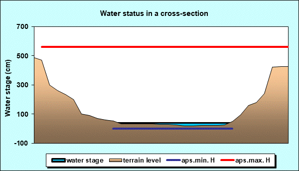 Water status in a cross - section