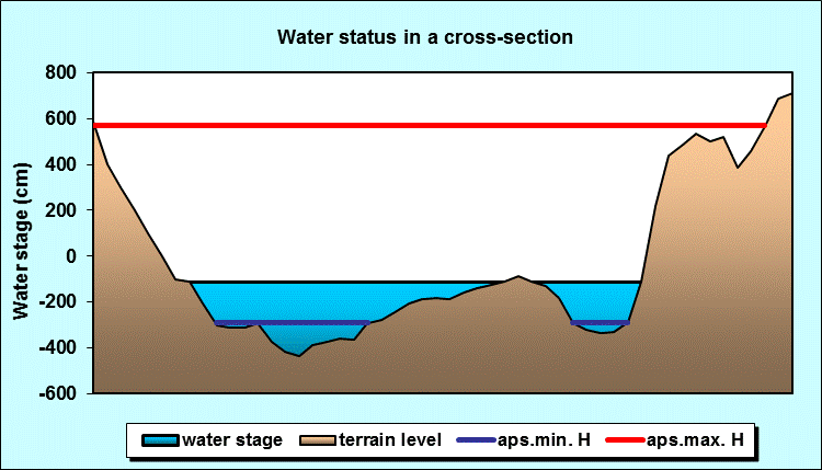 Water status in a cross - section