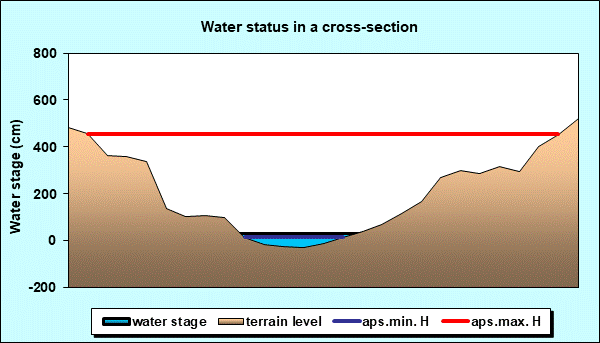 Water status in a cross - section