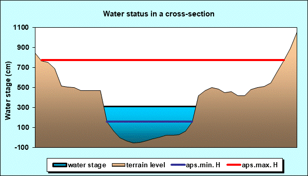 Water status in a cross - section