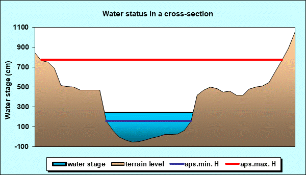 Water status in a cross - section