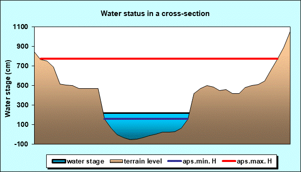 Water status in a cross - section