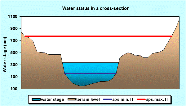 Water status in a cross - section