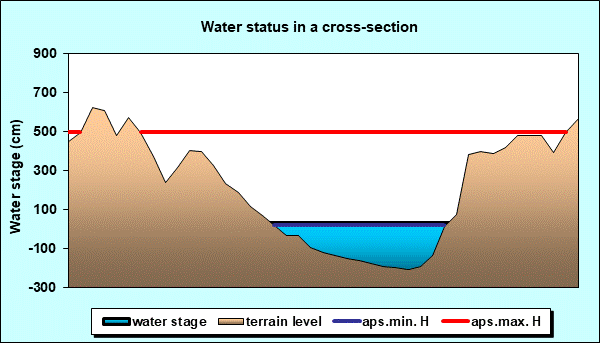 Water status in a cross - section