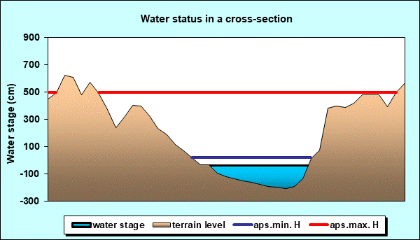 Water status in a cross - section