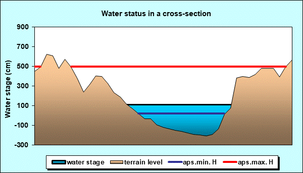 Water status in a cross - section