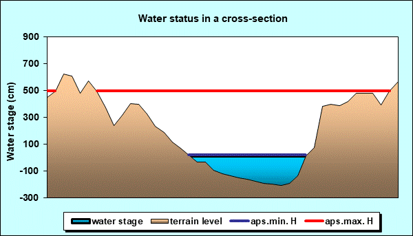 Water status in a cross - section