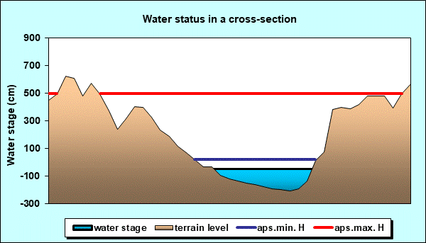 Water status in a cross - section
