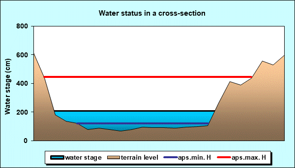Water status in a cross - section
